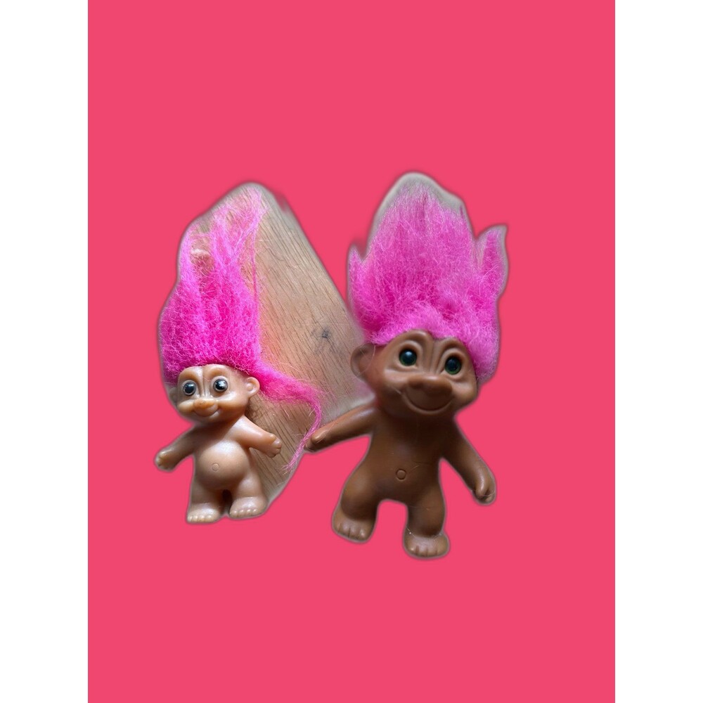 Vintage Trolls Pink Haired Troll Russ Lot (2)